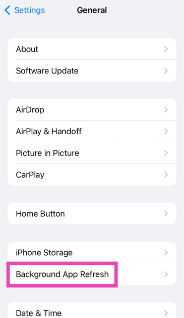 Step 2: Tap on Background App Refresh.