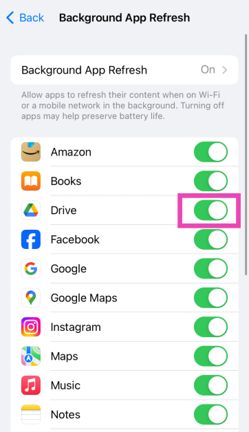 Step 3: Scroll down and turn off the toggle switch next to the app of your choice. 4 Ways to Stop Apps From Running in the Background on iPhone