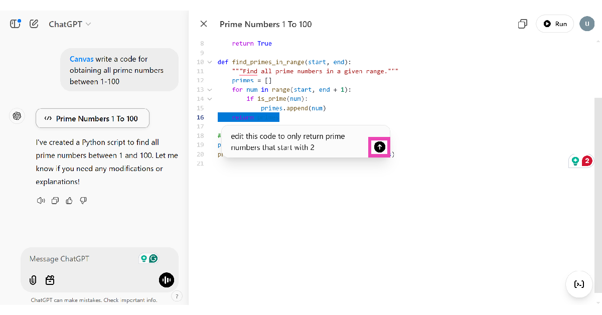 Step 5: Type your suggestion and hit Enter. openai canvas coding tool chatgpt canvas integration chatgpt canvas login