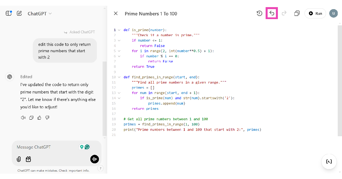 Step 6: ChatGPT will edit the text/code in real-time and make the necessary changes. openai canvas coding tool chatgpt canvas integration chatgpt canvas login