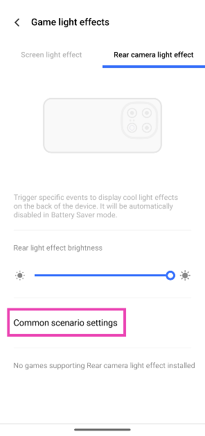 Step 3: Switch to the Rear camera light effect tab.