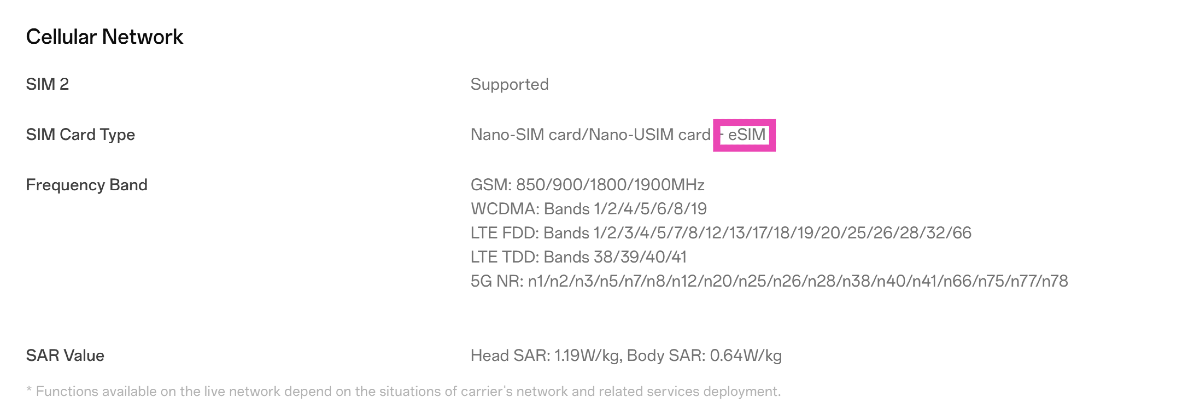 Check your phone's spec sheet