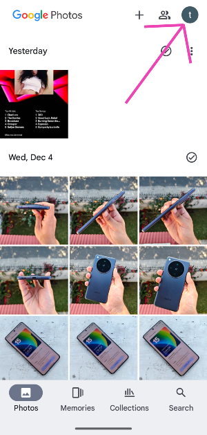 Step 2: Tap your profile picture in the top-right section of the screen.