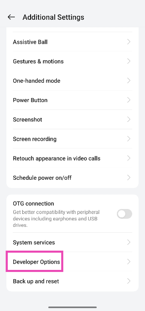 Step 3: Scroll down and tap on Developer Options. Top 4 ways to turn your Android phone’s screen to grayscale