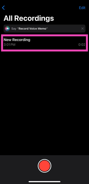 Step 2: Select the recording you wish to add a second layer to.