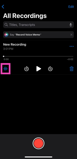Step 3: Hit the waveform icon.