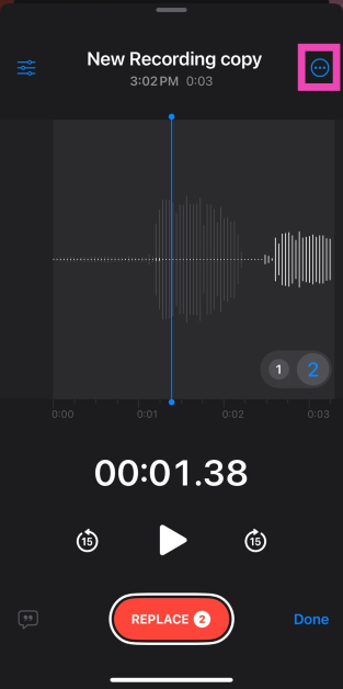 Step 2: Tap the ellipses. How to use layered voice memos on your iPhone (iOS 18.2)
