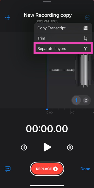 Step 3: Select Separate Layers. How to use layered voice memos on your iPhone (iOS 18.2)