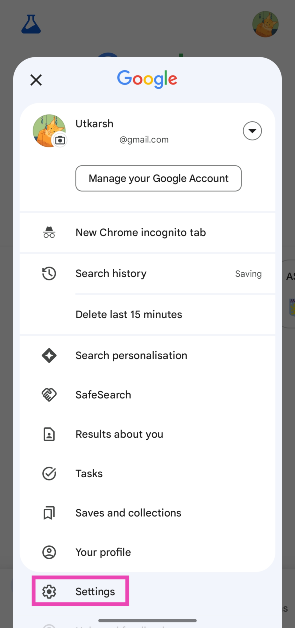 Step 2: Tap on Settings.
