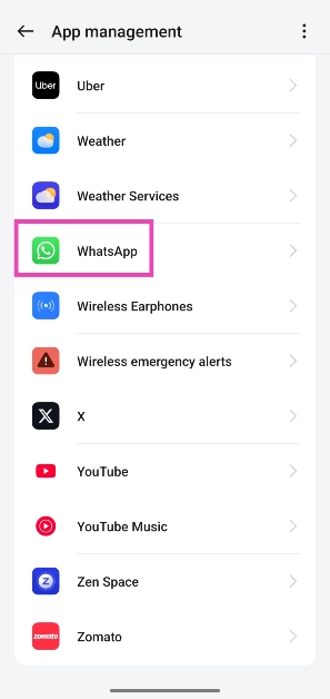 Step 2: Select the app for which you want to revoke/enable microphone access.