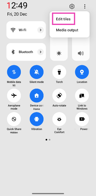 Step 2: Hit the ellipses and tap on Edit tiles.