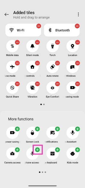 Step 3: Tap the green plus icon on the Microphone access tile.