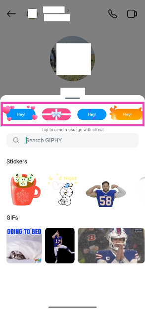 Step 5: Select a special effect from the top row. How to send messages with special effects on Instagram?