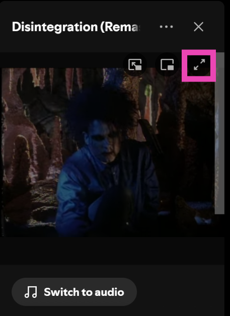 Step 4: Move the cursor to the video player and click the icon in the top right corner of the panel to expand the video to full screen. How to watch music videos on Spotify on mobile and PC?