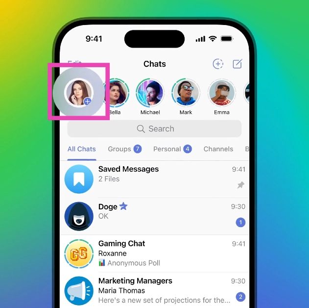 Step 2: Tap the Story option at the top of the screen.