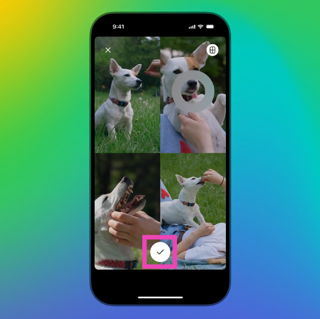 Step 9: Hit the tick icon. How to post a collage in your Telegram stories?