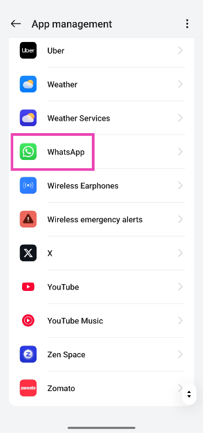Step 2: Tap on WhatsApp.
