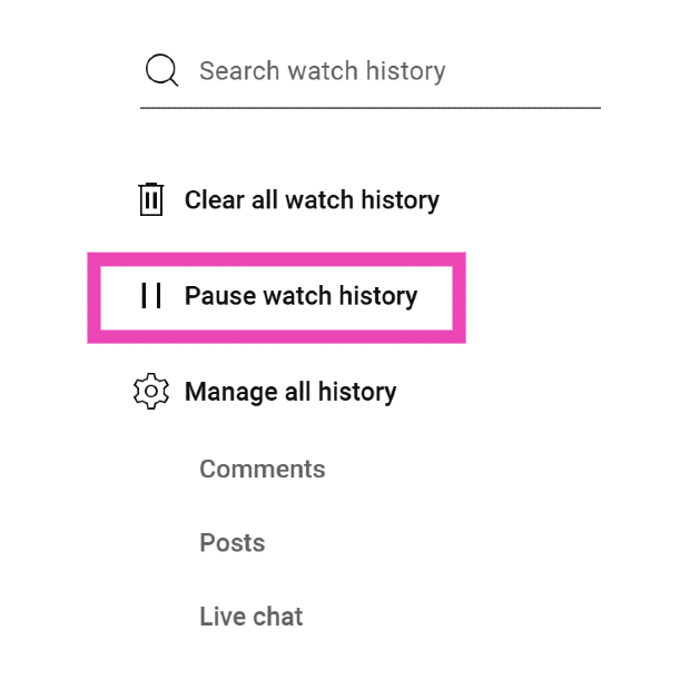 Step 4: Click on Pause watch history. youtube incognito mode pc