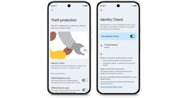 Google rolls out theft protection with identity check features for Pixel and Samsung One UI 7 devices