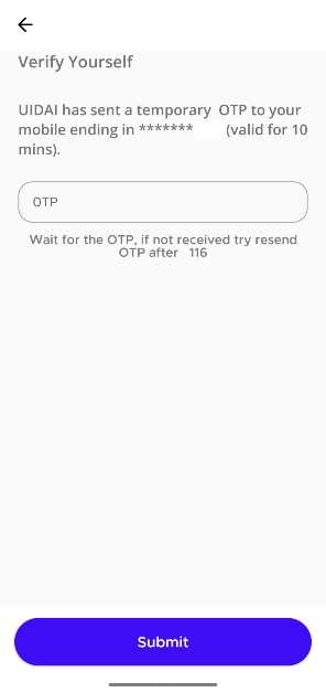 Step 4: Enter your Aadhaar number.