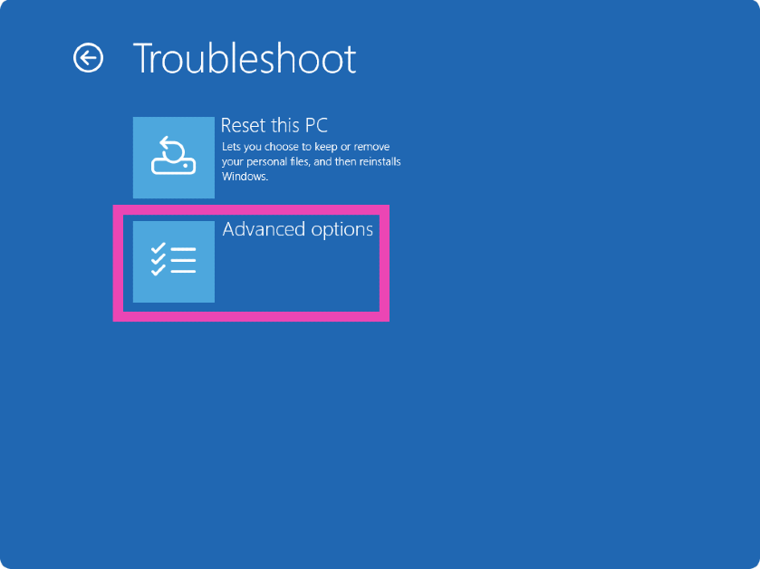 Step 4: Click on Advanced options.