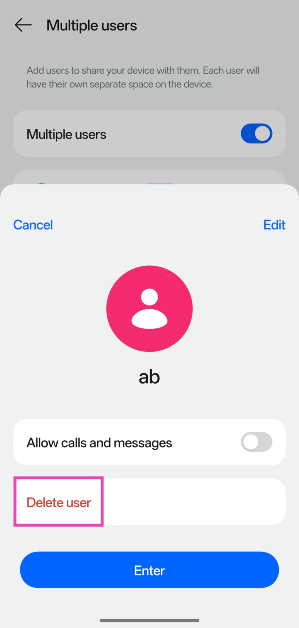 Step 4: Hit Delete user and confirm your decision in the popup box. How to create and set up multiple user profiles on Android?