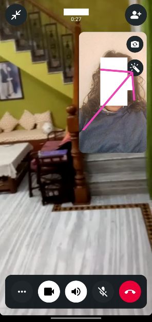 Step 2: Hit the wand icon on your camera feed. How to change the call background on WhatsApp?