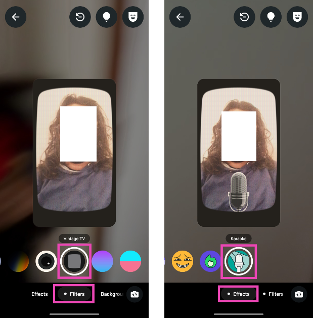 Step 4: Similarly, switch to the Filters or Effects tab to add more highlights to your video feed. How to change the call background on WhatsApp?