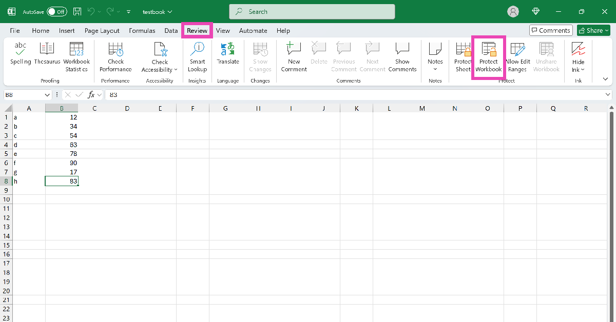 Step 2: Go to the Review tab and select Protect Workbook. How to password protect a Microsoft Excel spreadsheet?