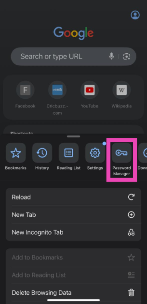 Step 2: Tap on Password Manager.