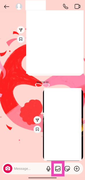 Step 3: Tap the picture icon to select images from your phone’s gallery.