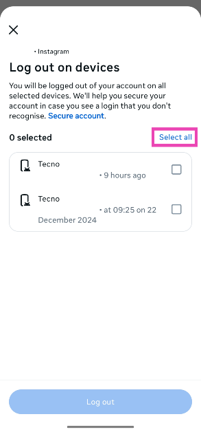 Step 8: Hit Select all.