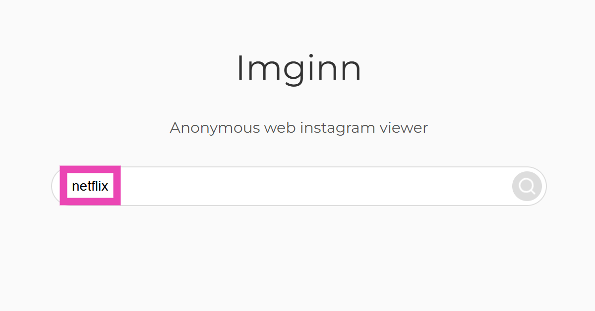 Step 2: Enter the Instagram username of the profile in the search box.