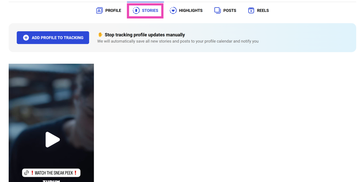 Step 5: Switch to the Stories tab to view current stories on the profile. Top 5 ways to view Instagram without an account