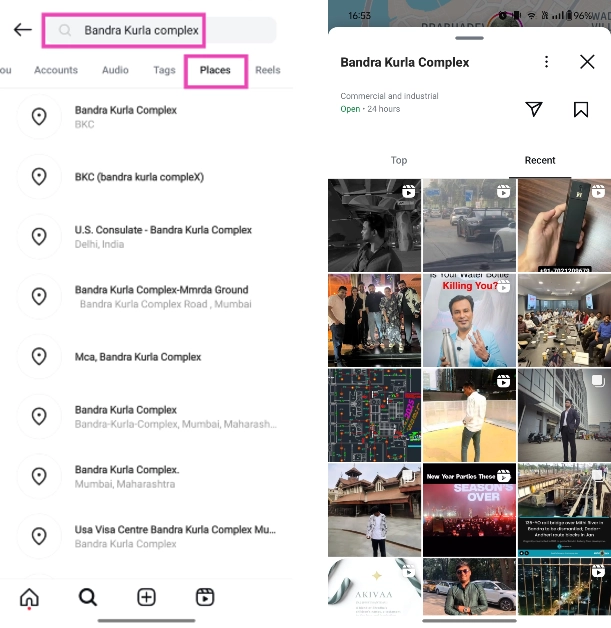 Search by places