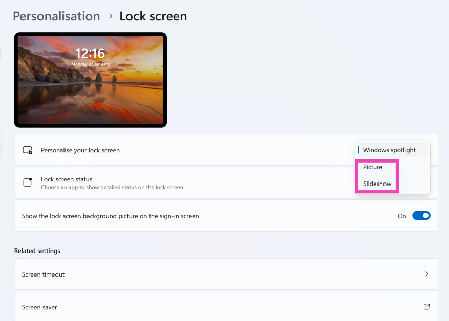 Step 4: Click the dropdown menu next to Personalise your lock screen. How to change your login picture on a PC and Mac?