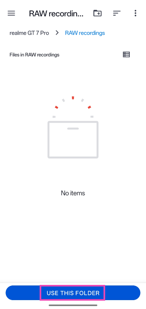 Step 8: Select the destination folder for the video and tap on Use This Folder.