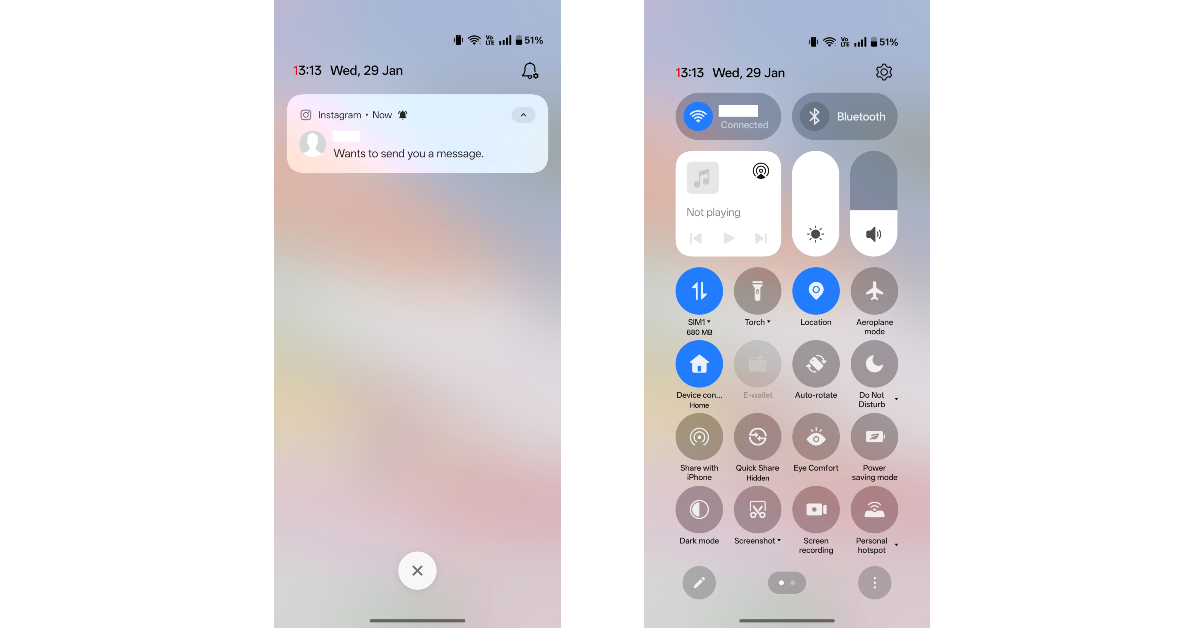 Notification Shade + Quick Settings