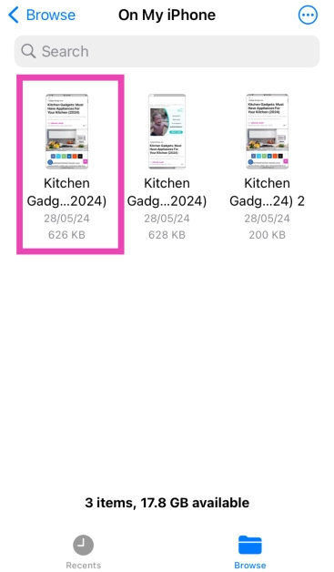 Step 2: Locate the photo that you wish to convert to PDF.
