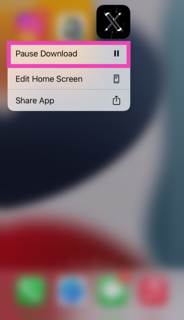 Step 2: Tap on Pause Download.