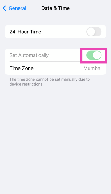 Step 3: Turn on the toggle switch next to Set Automatically. 14 ways to fix the ‘apps not updating’ issue on iPhone