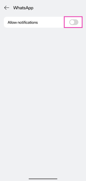 Step 4: Turn on the toggle switch next to Allow notifications.