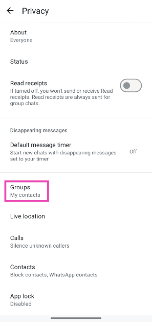 Step 4: Tap on Groups. How to stop others from adding you to WhatsApp groups?
