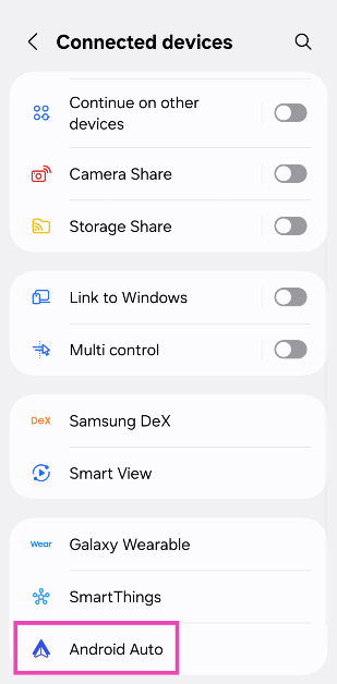 Step 2: Tap on Android Auto.