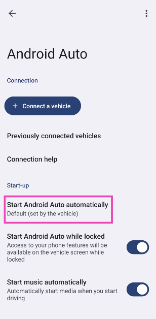 Step 3: Tap on Start Android Auto automatically.