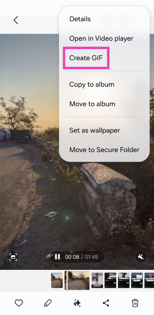 Step 4: Tap on Create GIF.