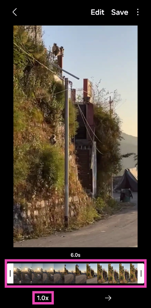 Step 5: Use the slider to go to the part of the video from which you want to create a GIF.