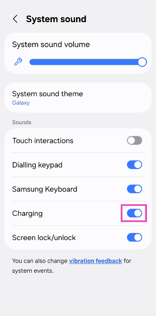 Step 6: Go to the previous page and make sure the toggle switch next to Charging is turned on.