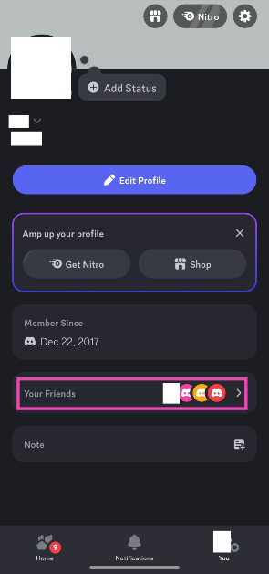 Step 2: Tap on Your friends.