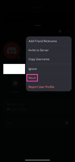 Step 5: Select Block.